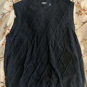 Izod Black Quilted Sweater Vest